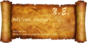 Nánai Eszter névjegykártya