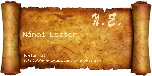 Nánai Eszter névjegykártya